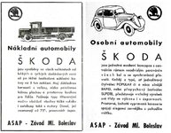 Reklama na automobily Škoda (1935)